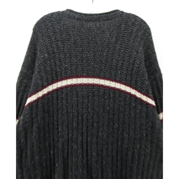 VINTAGE Eddie Bauer Sweater XL Pullover Striped Chunky Knit Grandpa 90s - Picture 8 of 11
